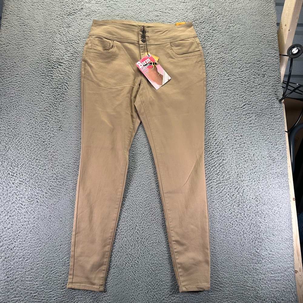 Hybrid Jeans Womens 14 Brown Cotton Denim Tapered Leg Butt Lift Workwear Stretch